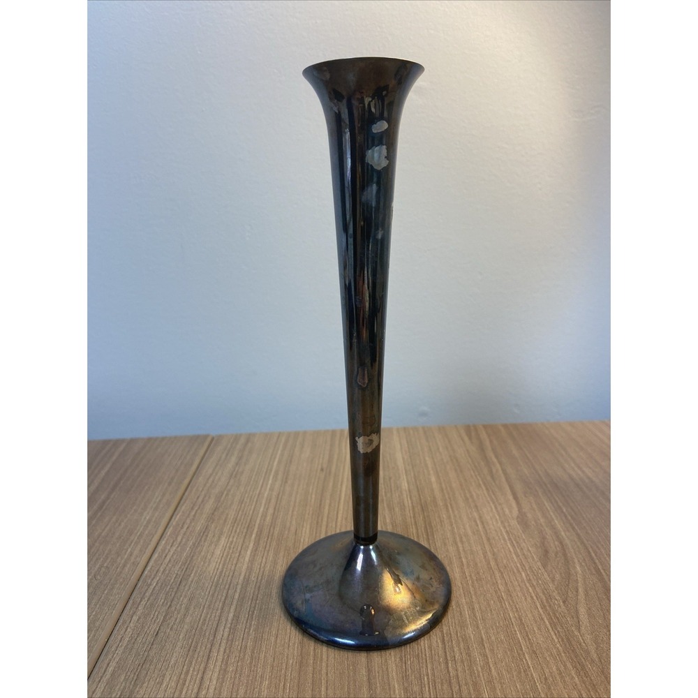 VTG Reed & Barton Iridescent Silver Plate Bud Vase - Picture 3 of 10